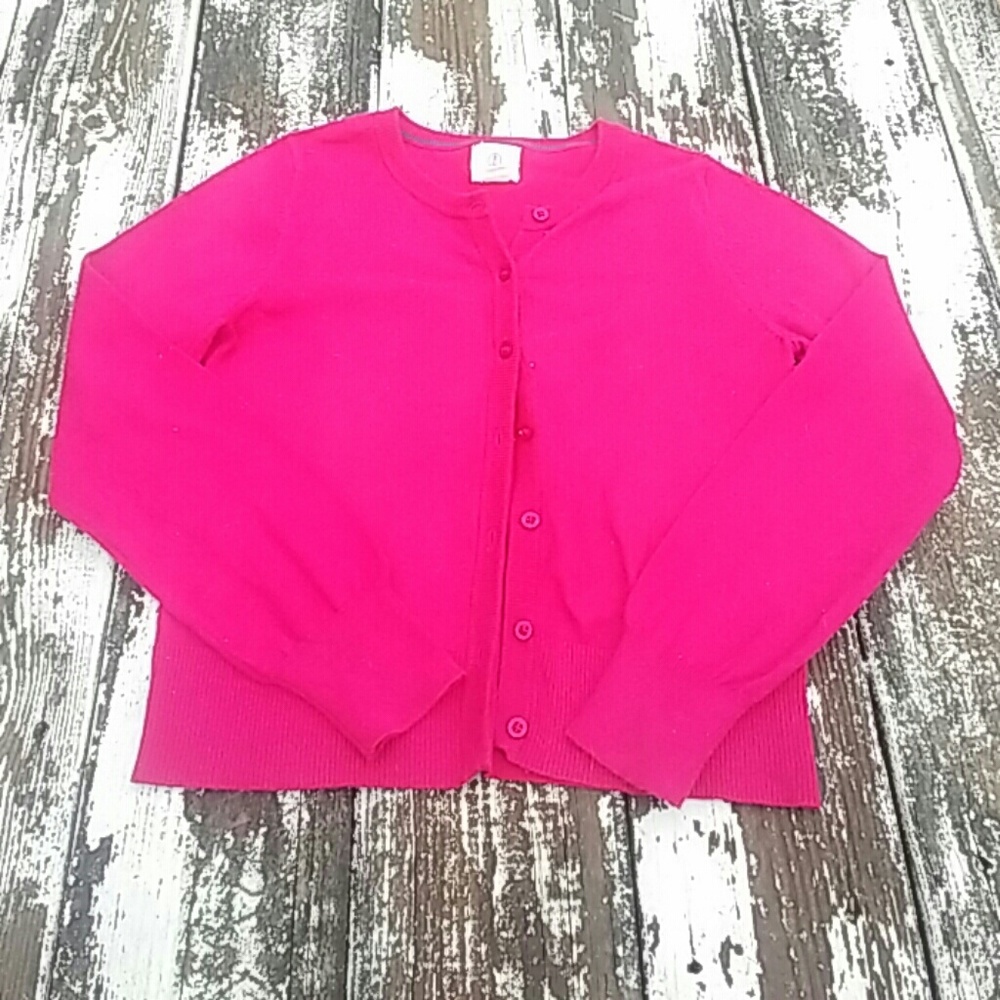 Lands End pink cardigan
